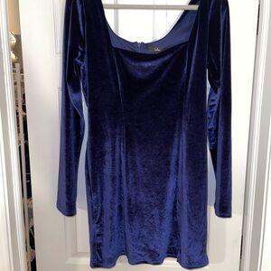 Lulu's Royal Blue Velvet Mini Dress